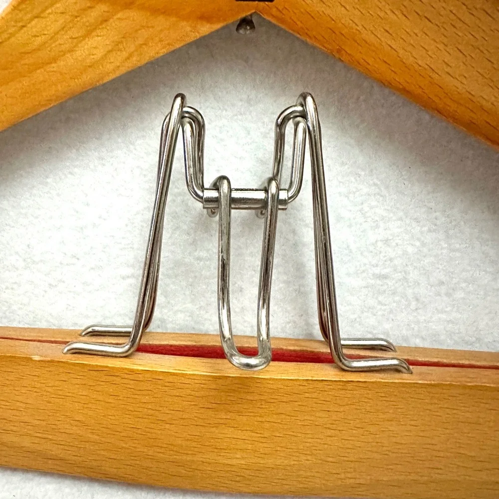 Vintage Fitwell 2 C. Birnbaum Ltd Wooden Suit Hanger Germany Trouser Clamp Wide